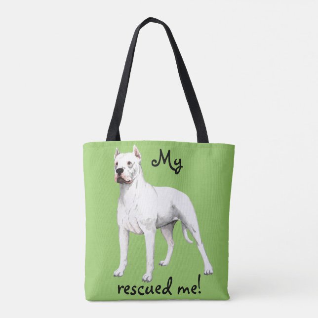 Bolso De Tela Rescue Dogo Argentino (Reverso)