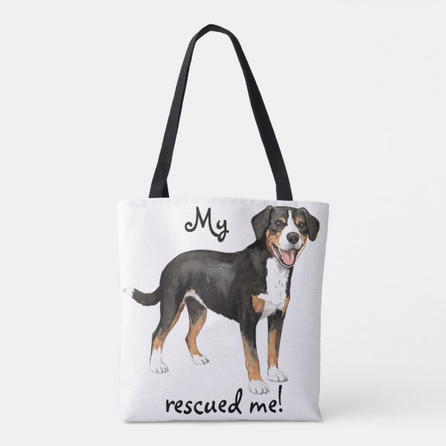 Bolso De Tela Rescue Entlebucher Mountain Dog (Reverso)