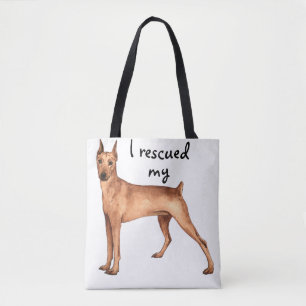 Bolso De Tela Rescue German Pinscher