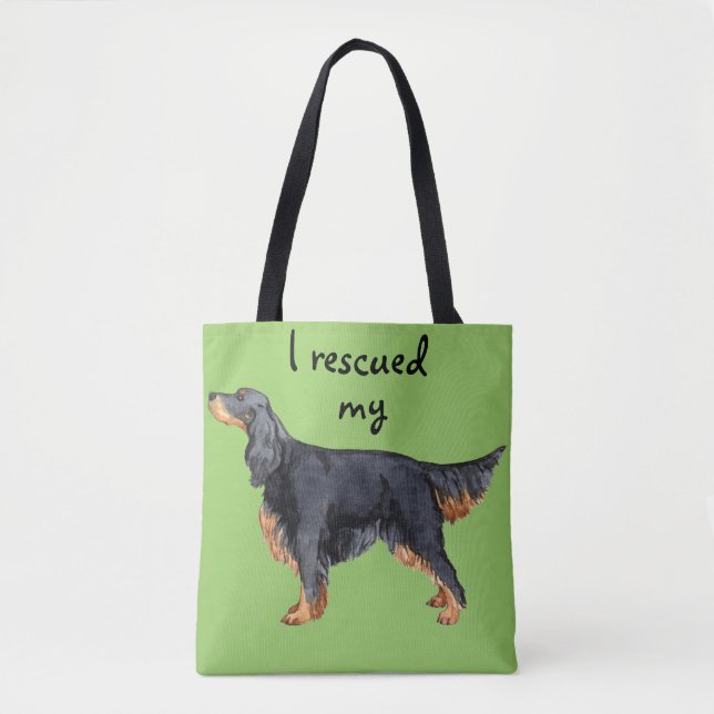 Bolso De Tela Rescue Gordon Setter (Anverso)