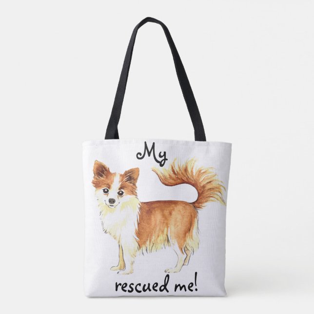 Bolso De Tela Rescue Long Coat Chihuahua (Reverso)