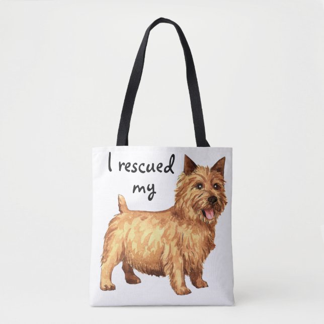 Bolso De Tela Rescue Norwich Terrier (Anverso)