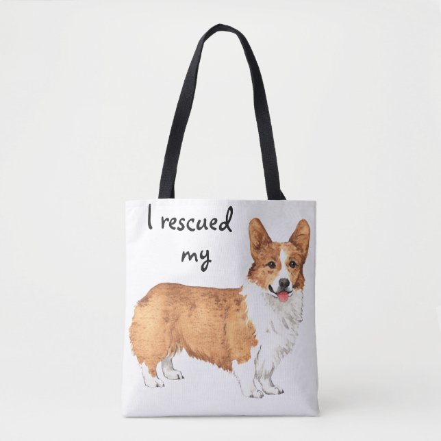 Bolso De Tela Rescue Pembroke Welsh Corgi (Anverso)