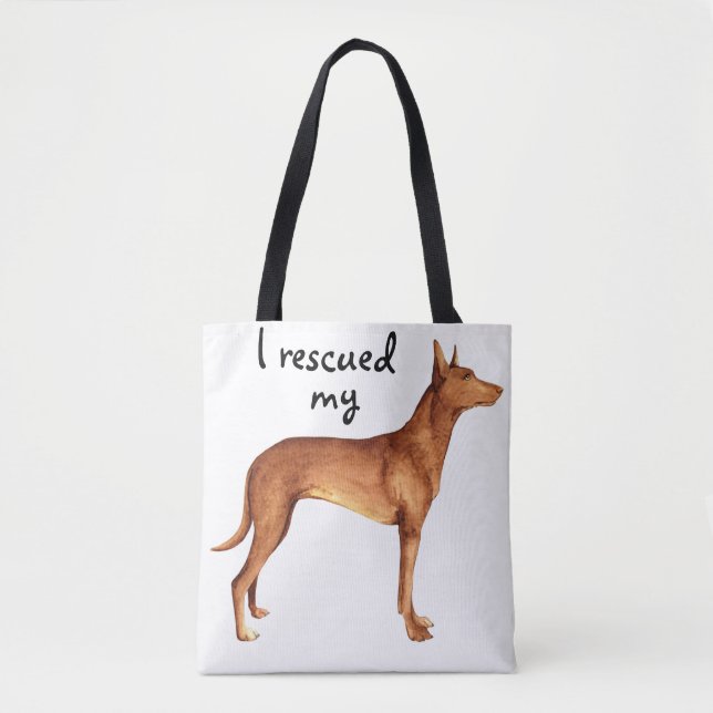 Bolso De Tela Rescue Pharaoh Hound (Anverso)