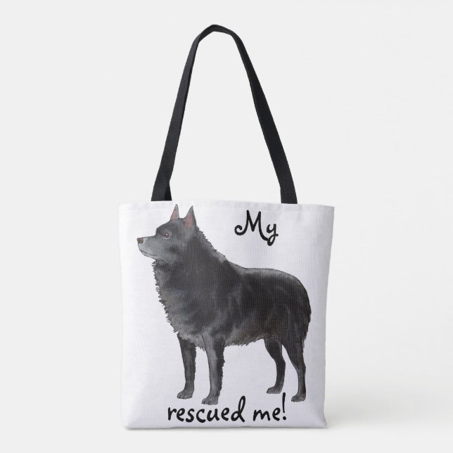 Bolso De Tela Rescue Schipperke (Reverso)
