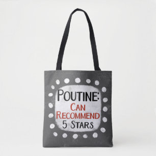 Bolso De Tela Reseña de Poutine 5 Estrellas Tote Bag