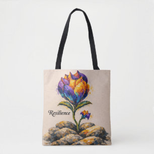 Bolso De Tela Resiliencia (trazo de pincel morado edición púrpur