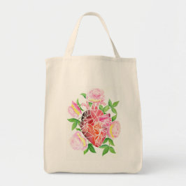 Bolso De Tela Resiliencia y florecimiento - Corazón mosaico con