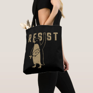 Bolso De Tela Resista del activismo pingüino diseño gráfico vint
