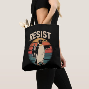 Bolso De Tela Resistir Activismo de Pingüinos Protestar Arancele