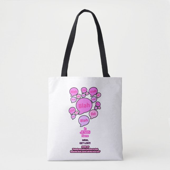 Bolso De Tela Resistir al diablo - Rosa (Anverso)