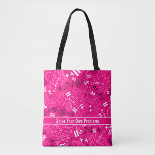 Bolso De Tela resolver sus propios problemas matemáticas rosa mo