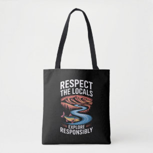 Bolso De Tela Respeta a los Lugareños Pescado Océano Salva el Pl