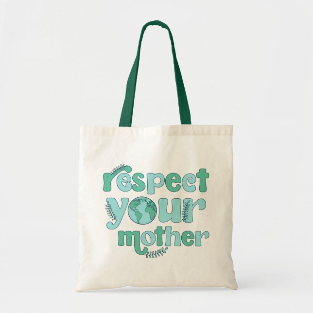 Bolso De Tela Respetar el Tote del Día de la Madre Tierra (Frente)