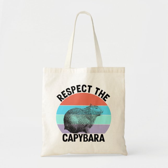 Bolso De Tela Respetar La Capybara Roedor Divertido Capybara (Frente)