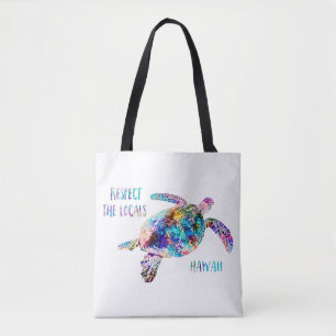 Bolso De Tela Respeto a la cita de la tortuga marina local