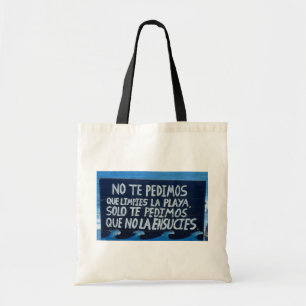 Bolso De Tela Respeto a la naturaleza - Rótulo de playa español