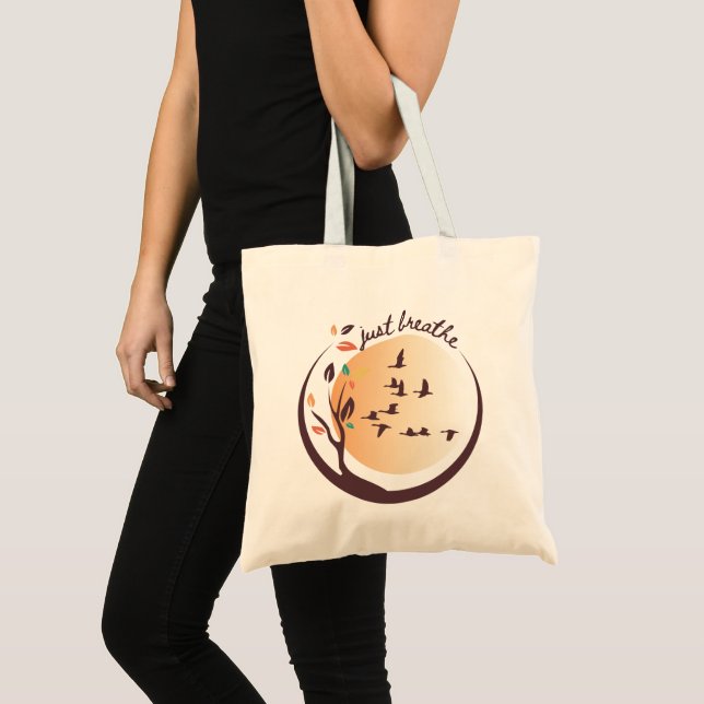 Bolso De Tela Respira la naturaleza Meditación Yoga Tote Bag (Anverso (producto))