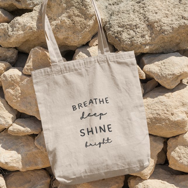 Bolso De Tela Respira Profundo Brilla Fuerte Regalo de Yoga Medi (Shop now and infuse your practice with purpose.)
