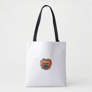 Bolso De Tela Respirar, creer, Tote de Hombro Blossom