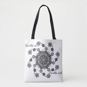 Bolso De Tela Respirar Mandala flor de espiral moderna