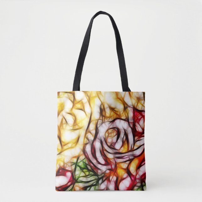 Bolso De Tela Resplandor floral artístico de rosa luz amarilla a (Anverso)