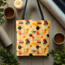 Bolso De Tela Resplandor Suave Abstracto – Beige Cálido, Naranja