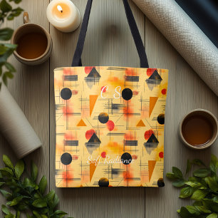 Bolso De Tela Resplandor Suave Abstracto – Beige Cálido, Naranja