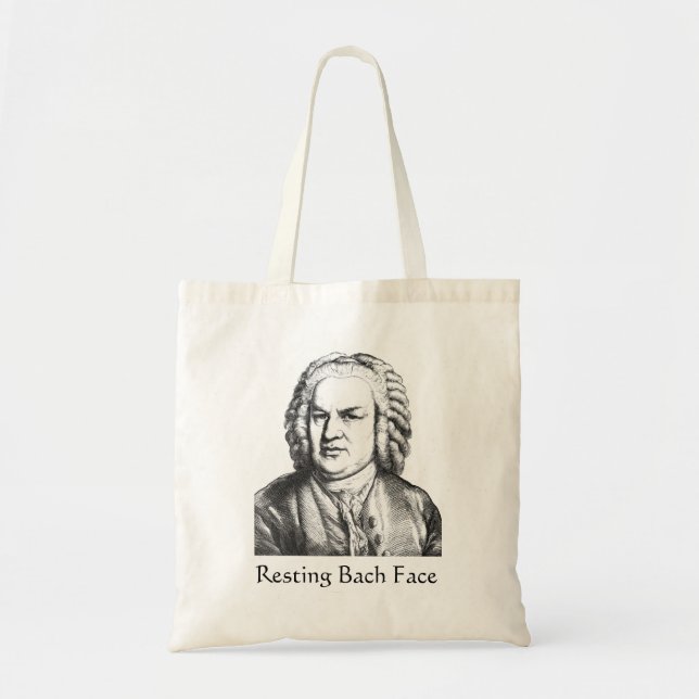 Bolso De Tela Resting Bach Face Classical Music Composer (Frente)