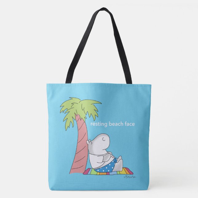 Bolso De Tela RESTING BEACH FACE Belly Button Hippo Boynton (Anverso)