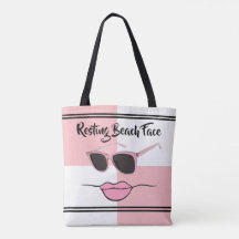 Resting Beach Face Pink and White Check