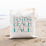 Bolso De Tela Resting Beach Face | Tipografía de verano<br><div class="desc">¡Dejen de lado esa cara de playa de descanso! Nuestro divertido diseño de verano ilustra exactamente lo que le pasa a su cara de descanso, um, "betch" cuando el verano gira. La tipografía de la bolsa de tote para el amante de la cultura pop en tu vida incluye "reposo de...</div>