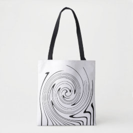 Bolso De Tela Resumen Art Black White Lines Twirl Minimalismo