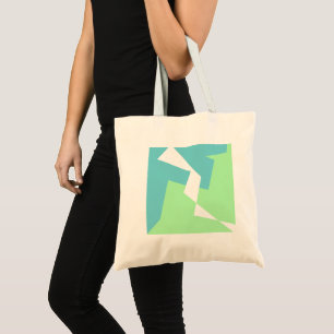 Bolso De Tela Resumen Art Turquesa Azul Verde