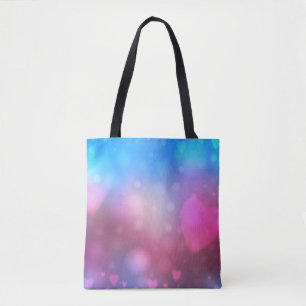 Bolso De Tela Resumen azul borroso suave y fondo rosa con