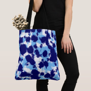 Bolso De Tela Resumen azul claro, naval y blanco