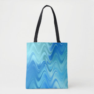 Bolso De Tela Resumen azul ondulado