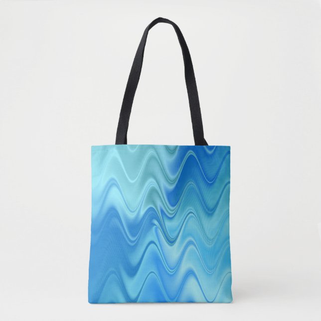 Bolso De Tela Resumen azul ondulado (Anverso)