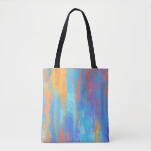 Bolso De Tela Resumen Azul y Naranja