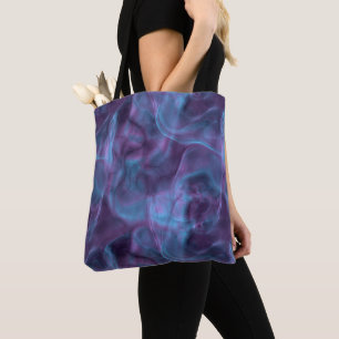Bolso De Tela Resumen azul y púrpura
