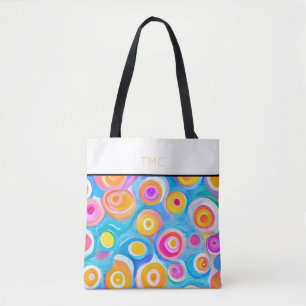 Bolso De Tela Resumen Círculos de artista Colores brillantes Nom