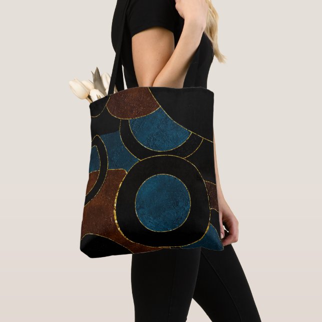 Bolso De Tela Resumen Círculos Geométricos Relieve metalizado Pu (Detalle)
