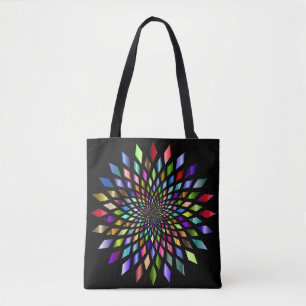 Bolso De Tela Resumen colorido sobre el Tote negro