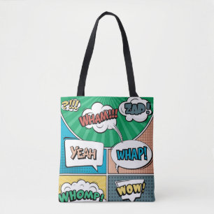 Bolso De Tela Resumen concepto creativo comic pop art style blan