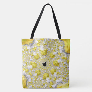 Bolso De Tela Resumen de amarillo dorado Simetría fractal