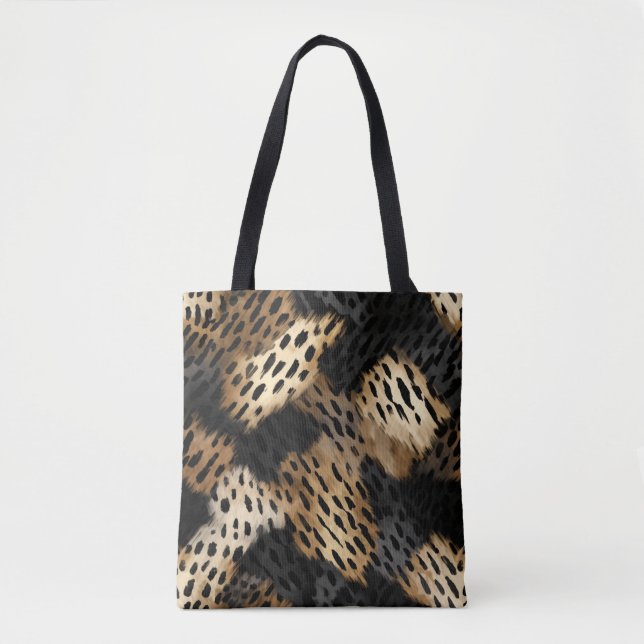 Bolso De Tela Resumen de animales del leopardo negro (Anverso)