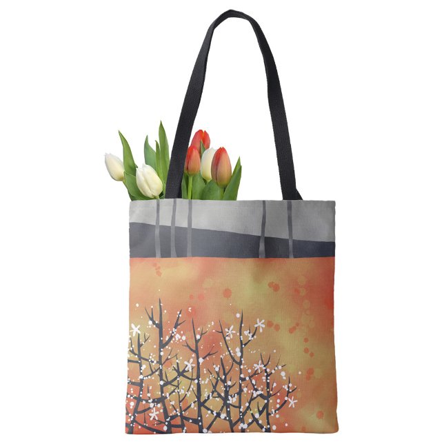 Bolso De Tela Resumen de arte de Naranja de paisaje (Abstract orange landscape tote bag)
