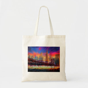 Bolso De Tela Resumen de arte en el Skyline de San Francisco