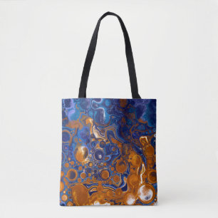 Bolso De Tela Resumen de arte moderno en azul y cobre