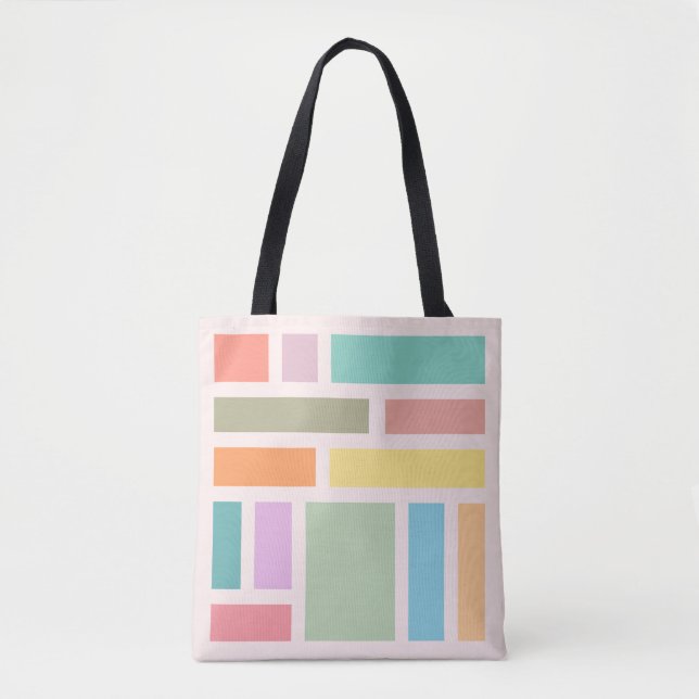 Bolso De Tela Resumen de bloques geométricos (Anverso)